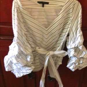 White and black blouse